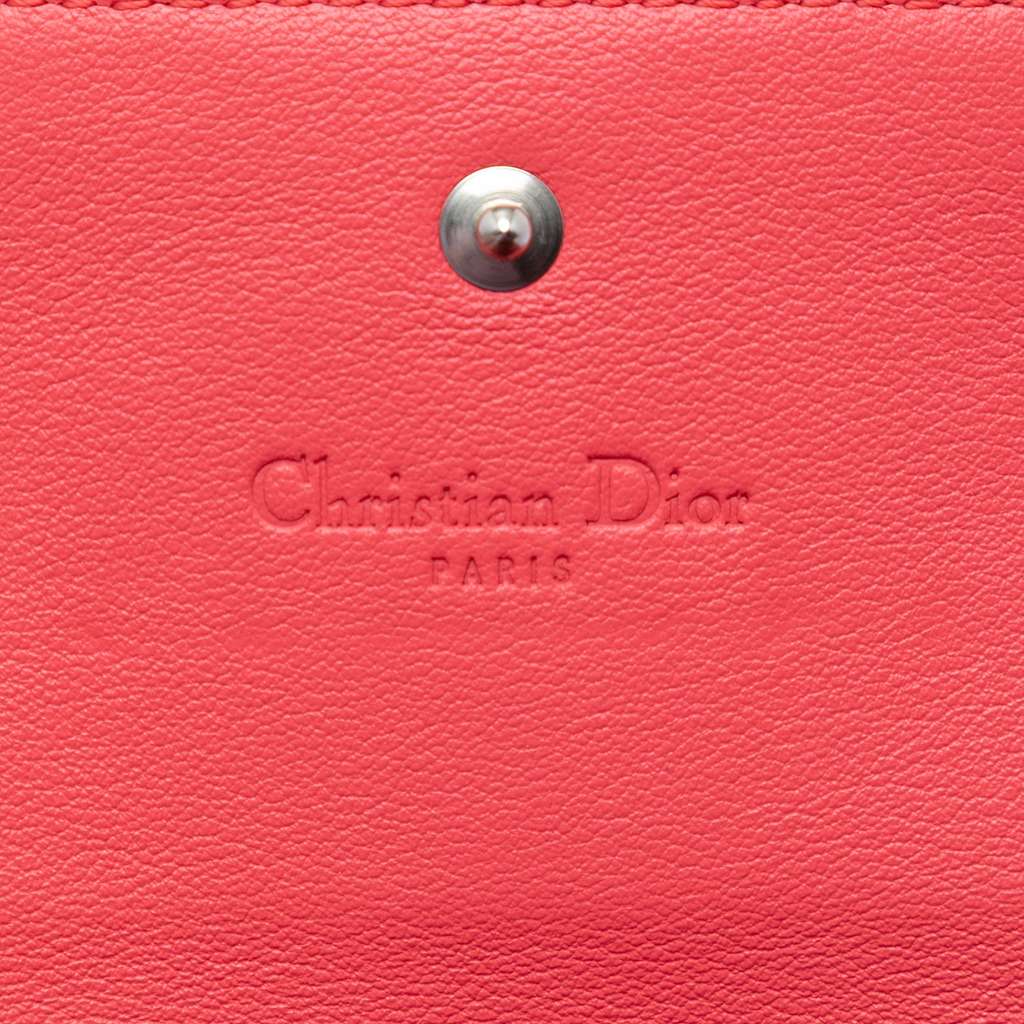 Dior Patent Cannage Lady Dior Wallet On Chain Orange Leather Good condition - Box View