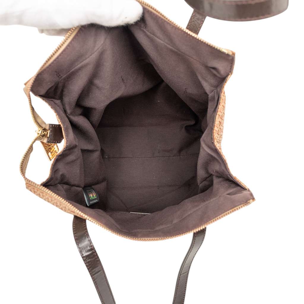 Fendi Micro Zucchino Nylon Tote Beige Good condition - Model View