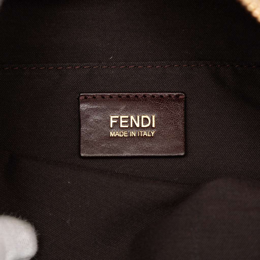 Fendi Micro Zucchino Nylon Tote Beige Good condition - Box View