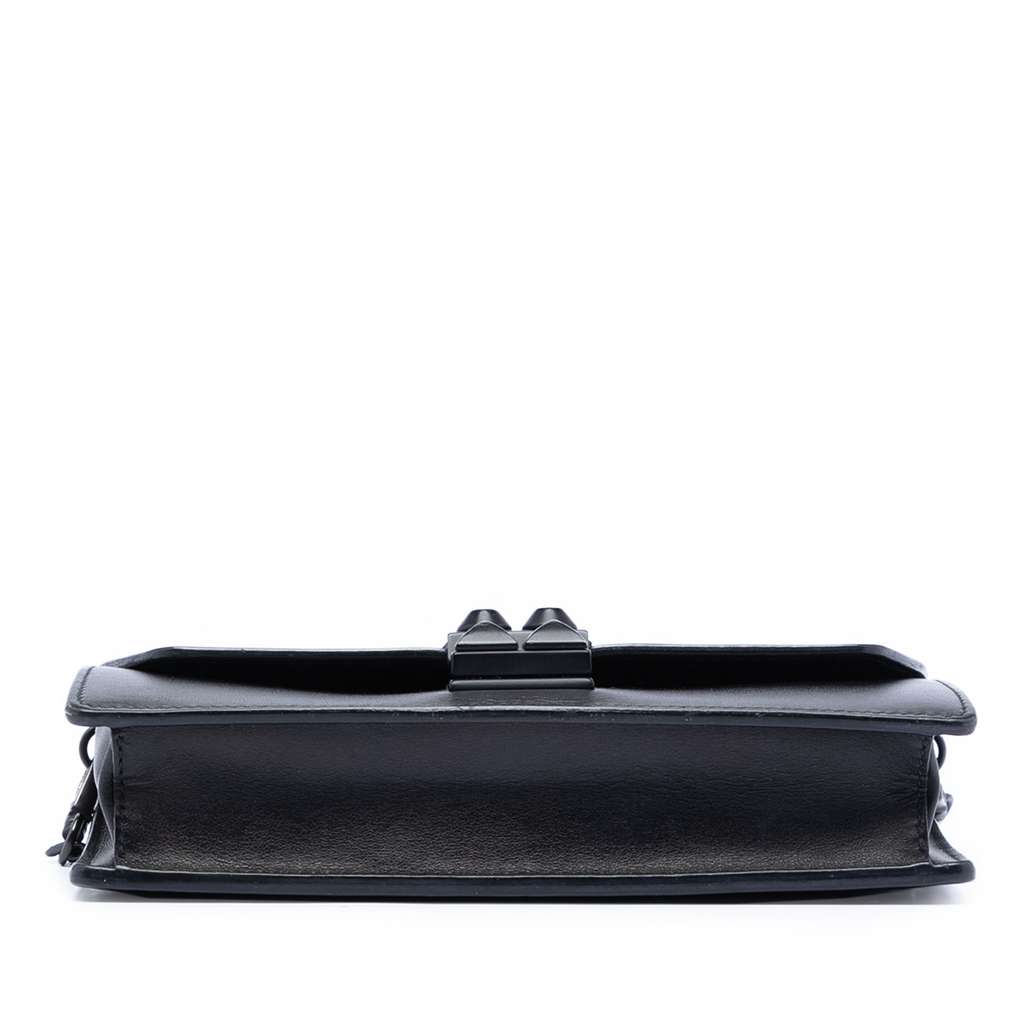 Prada City Calfskin Studded Elektra Clutch with Chain Black Leather Good condition - Inside View