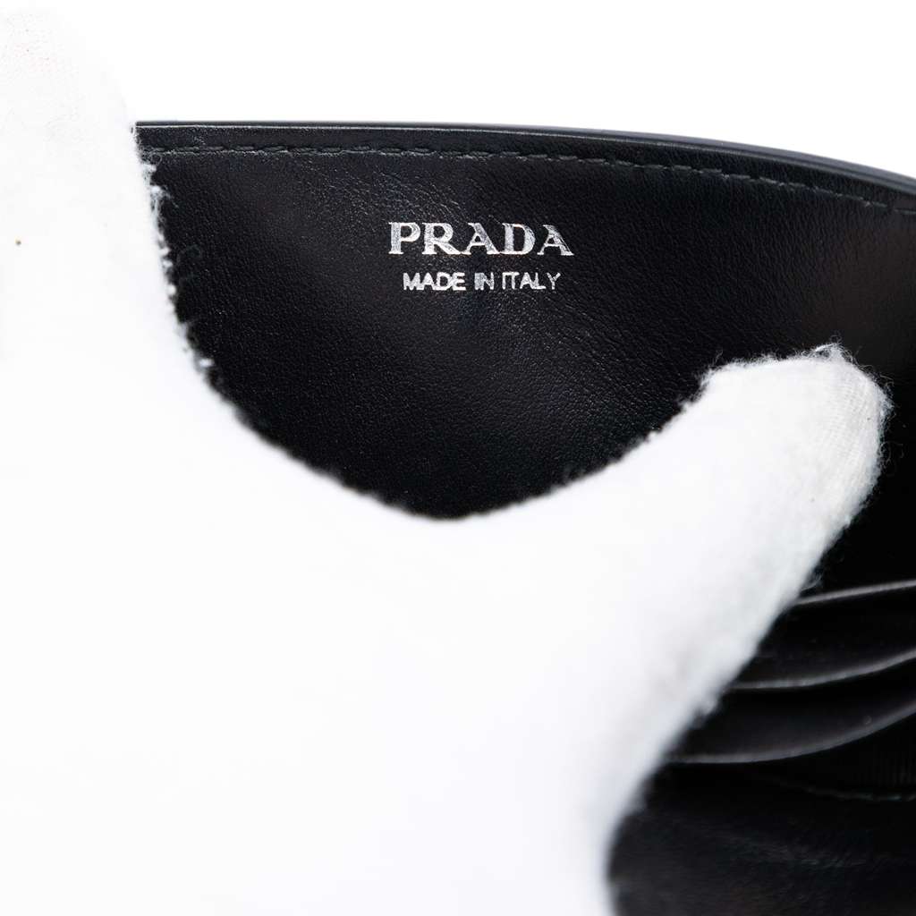 Prada City Calfskin Studded Elektra Clutch with Chain Black Leather Good condition - Box View