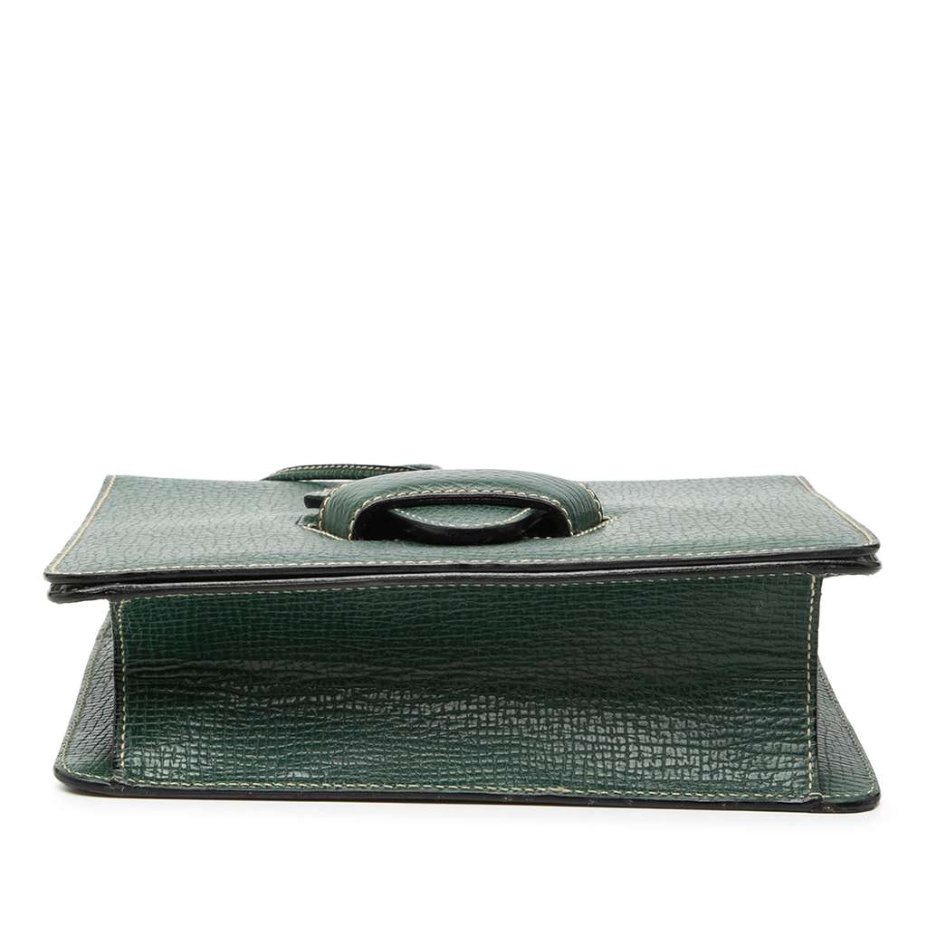 Loewe Textured Leather Barcelona Top Handle Bag Green Leather Good condition - Inside View