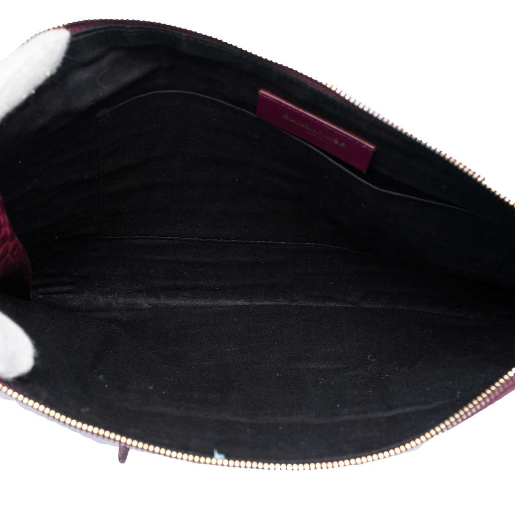 Balenciaga Croc Embossed Calfskin Motocross Giant 12 Zip Around Flat Clutch Red Leather Good condition - Model View