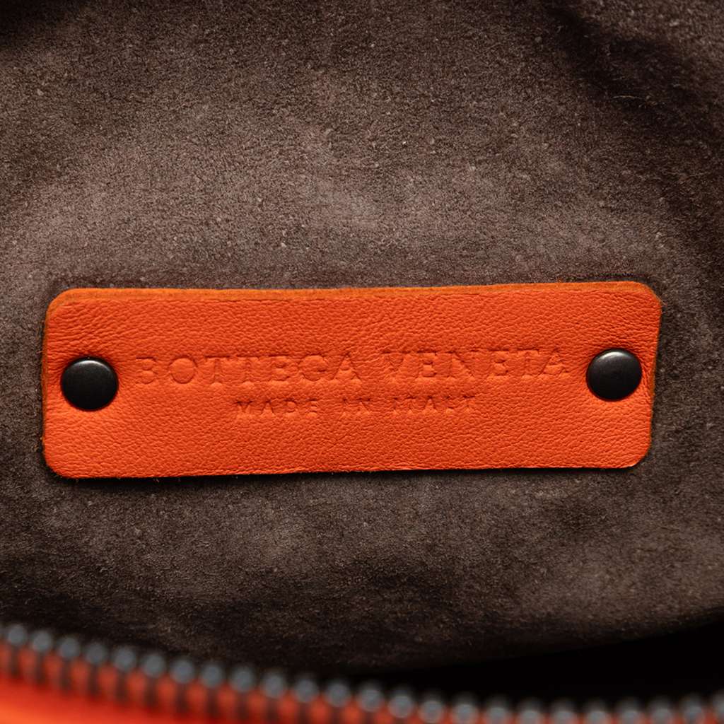 Bottega Veneta Small Nappa Intrecciato Shoulder Bag Orange Leather Good condition - Box View