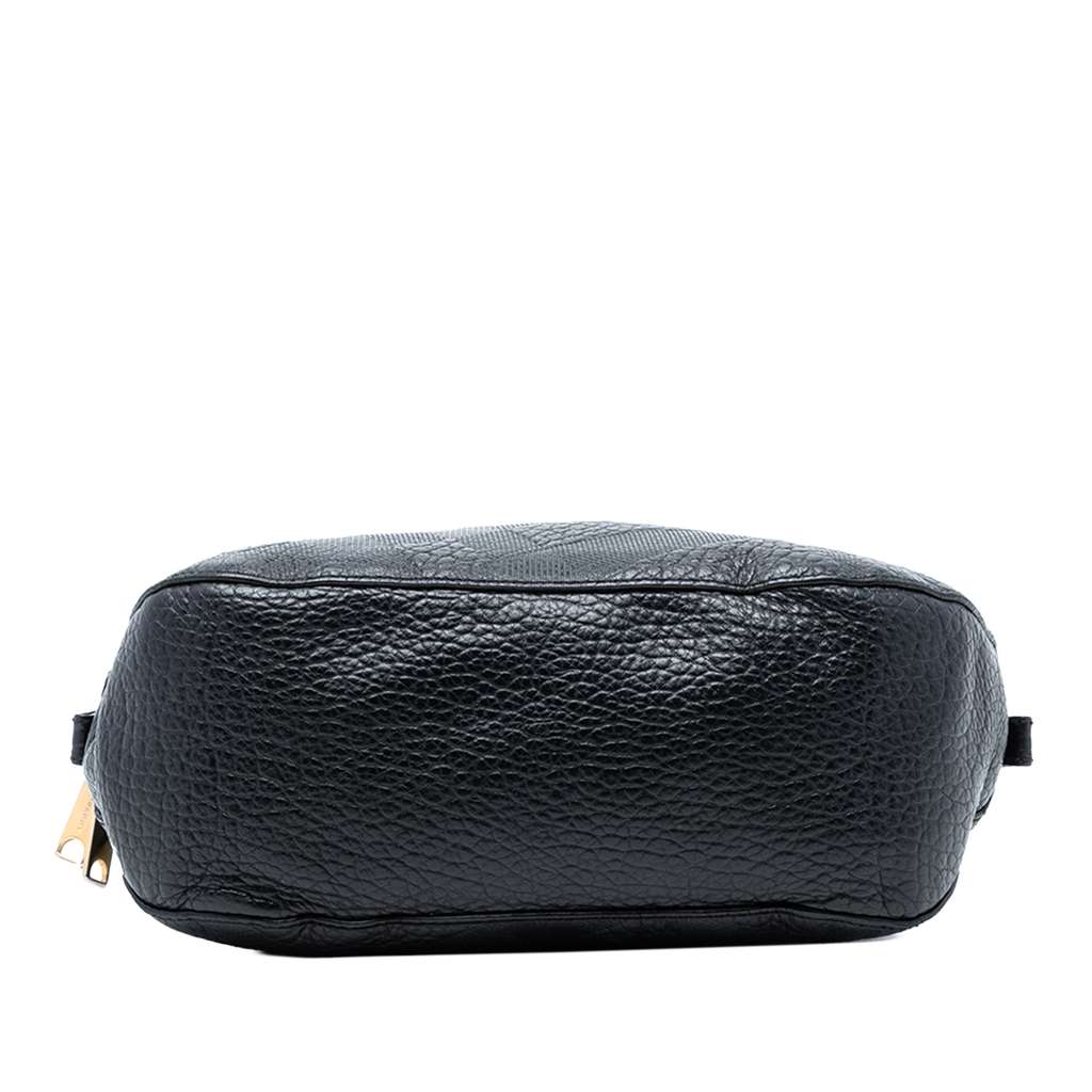 Burberry Small Heritage Grain Check Embossed Leather Orchard Bowling Bag Black Leather Good condition - Inside View