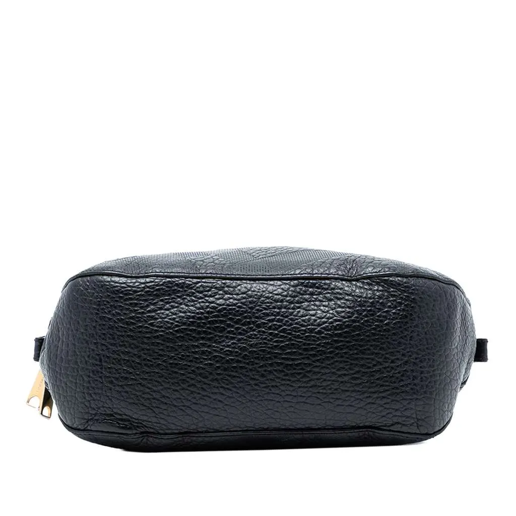 Burberry Small Heritage Grain Check Embossed Leather Orchard Bowling Bag Black Leather Very good - Inside View