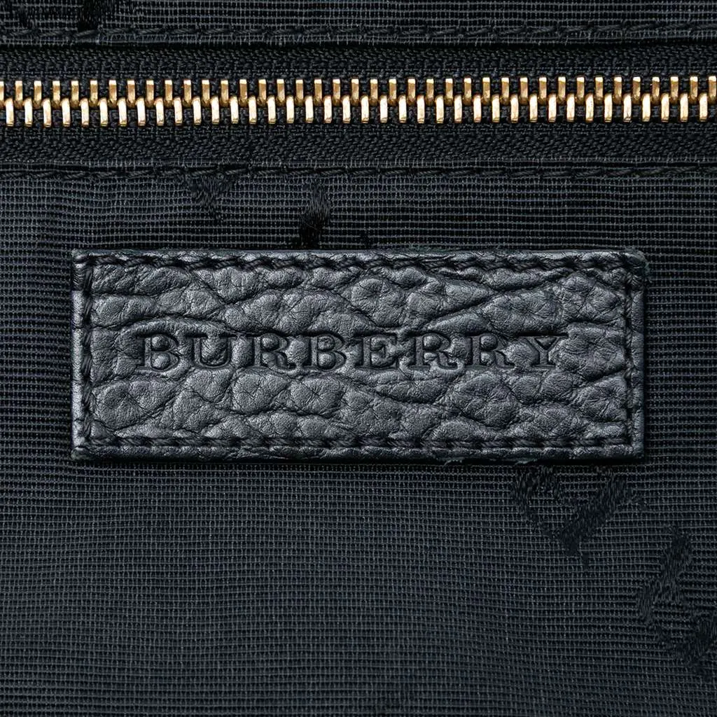 Burberry Small Heritage Grain Check Embossed Leather Orchard Bowling Bag Black Leather Very good - Box View