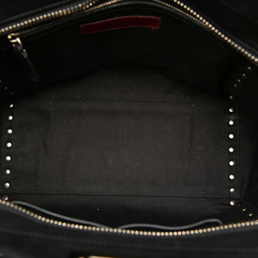 Valentino Medium Leather Rockstud Double Handle Tote Black Leather Good condition - Model View