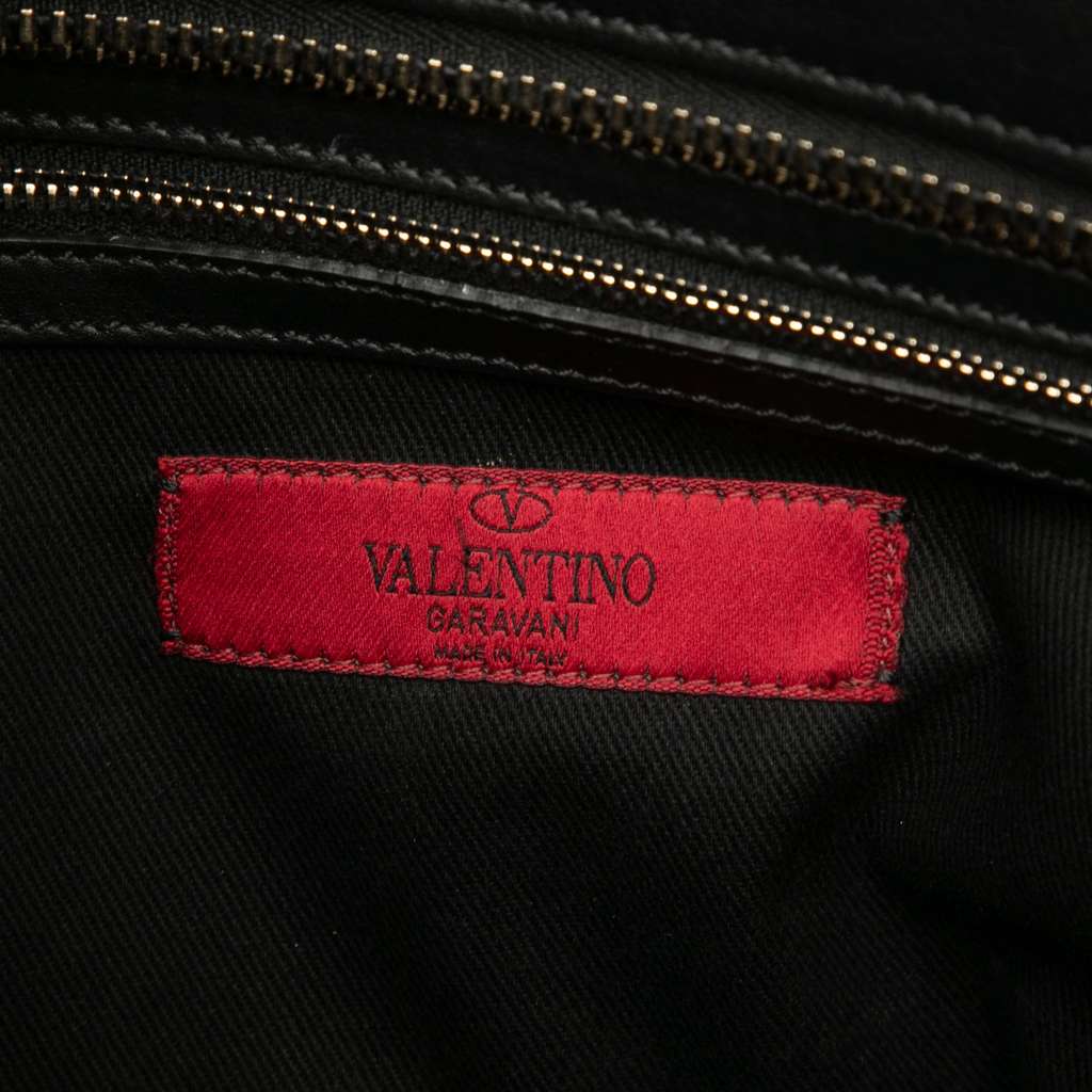 Valentino Medium Leather Rockstud Double Handle Tote Black Leather Good condition - Box View