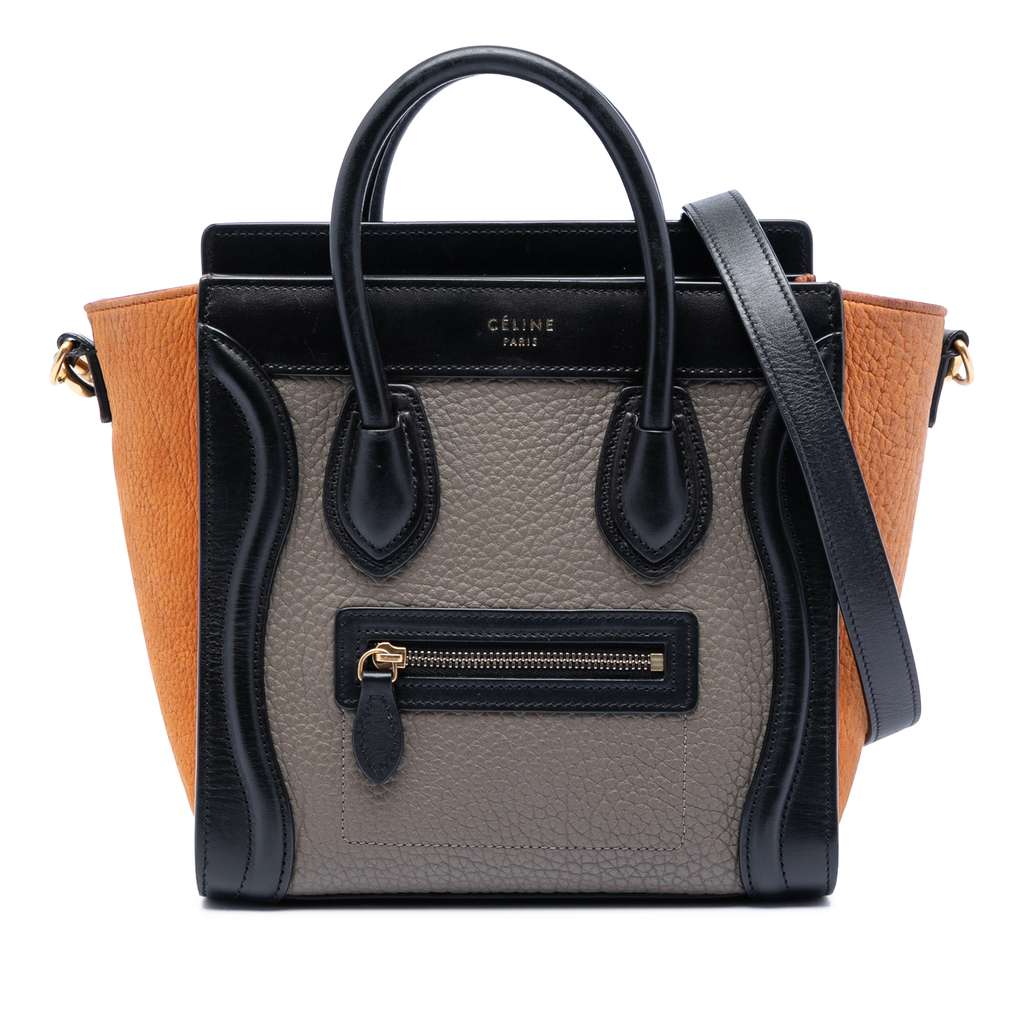 Celine Nano Tricolor Leather Luggage Tote