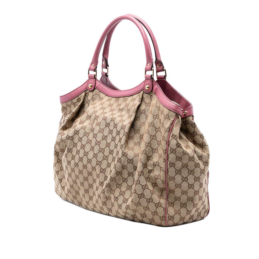 Gucci Large GG Canvas Sukey Tote Beige Canvas Good condition - Back View
