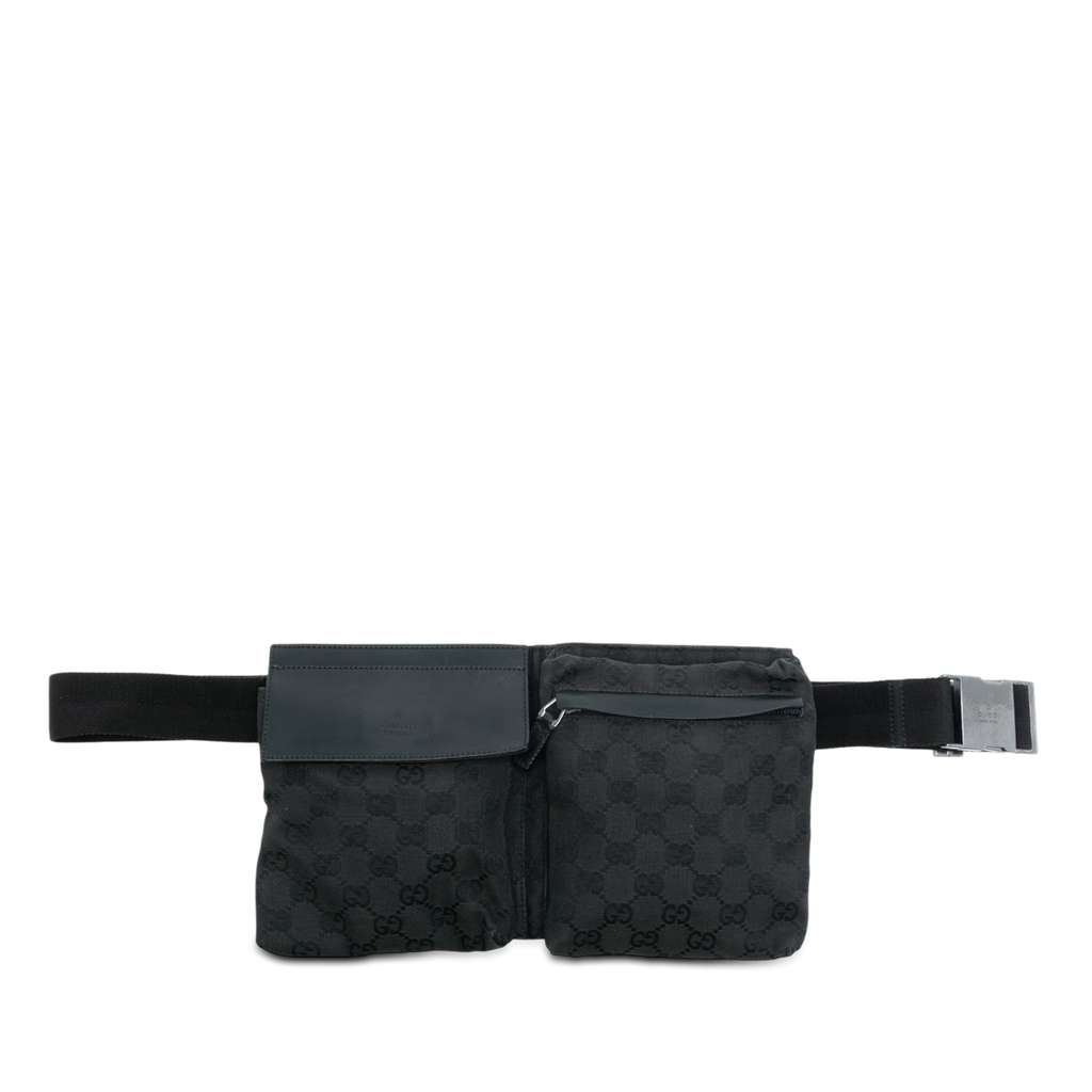 Gucci GG Canvas Double Pocket Belt Bag