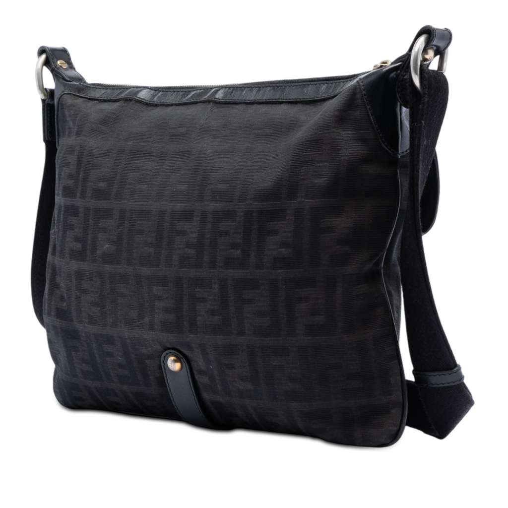 Fendi Zucca Canvas Chef Zip Crossbody Brown Canvas Good condition - Back View