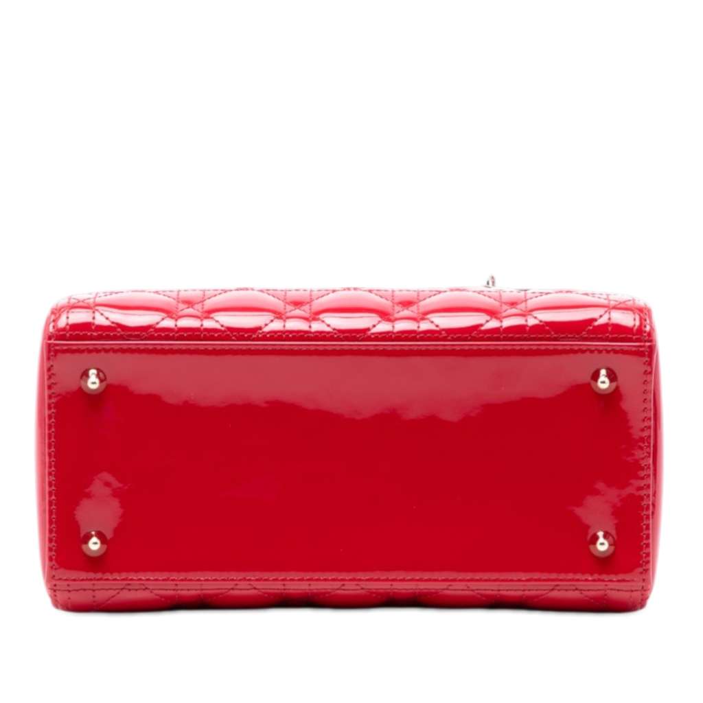 Dior Medium Patent Cannage Lady Dior Red Leather Good condition - Inside View