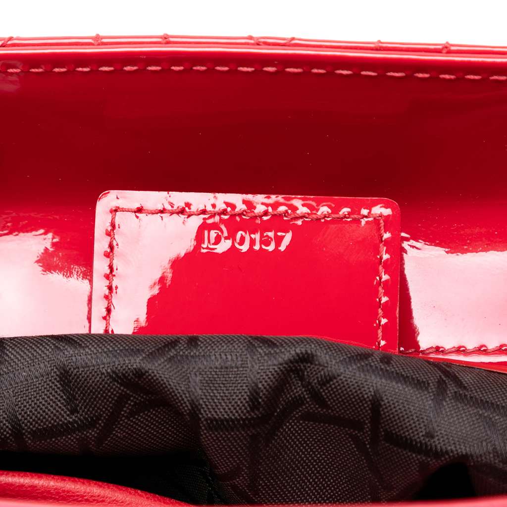 Dior Medium Patent Cannage Lady Dior Red Leather Good condition - Box View
