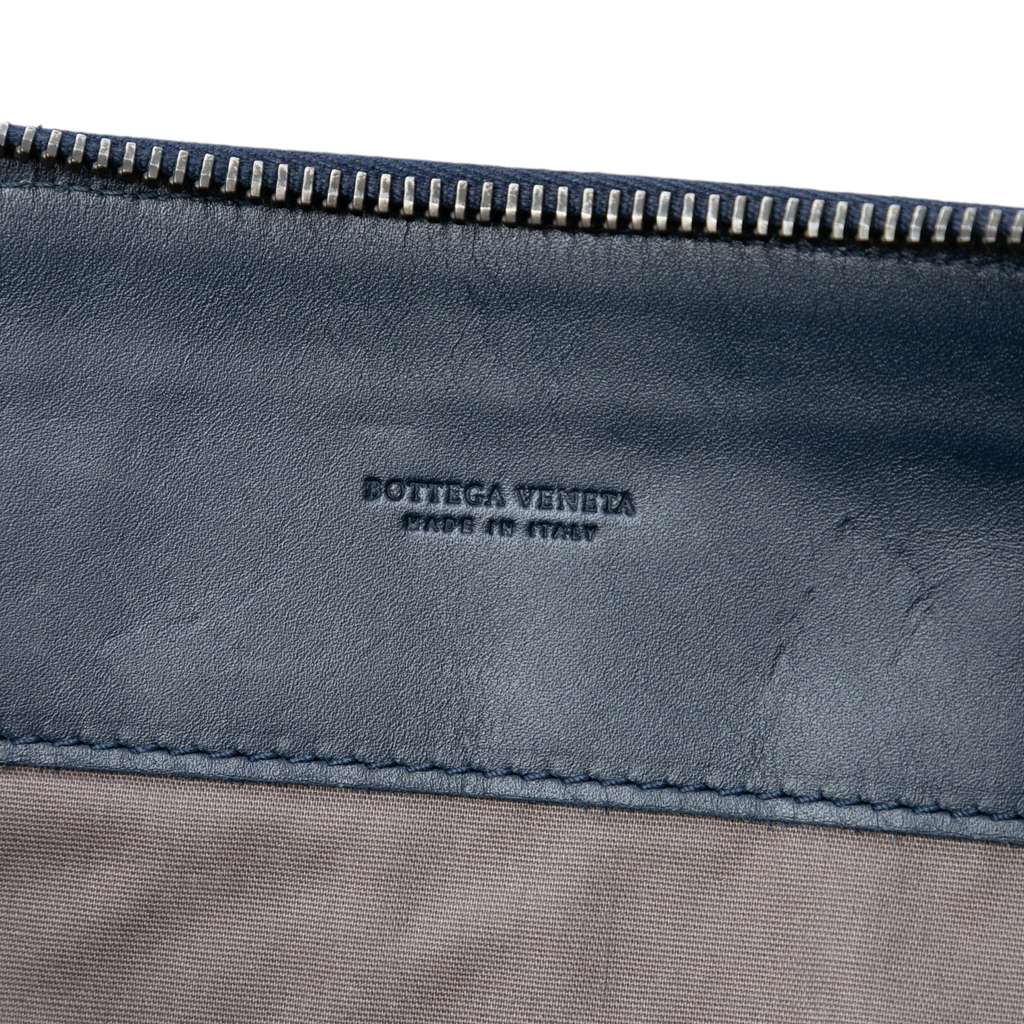 Bottega Veneta Medium Nappa Intrecciato Document Case Blue Leather Good condition - Box View