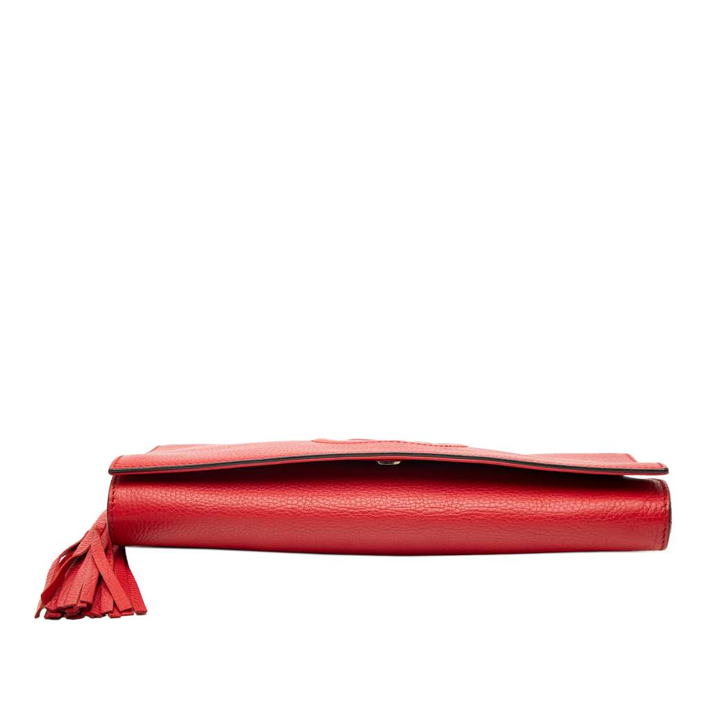 Gucci Leather Soho Disco Clutch Red Leather Good condition - Inside View