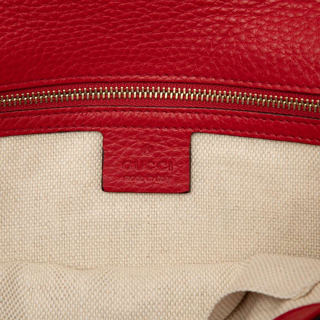 Gucci Leather Soho Disco Clutch Red Leather Good condition - Box View