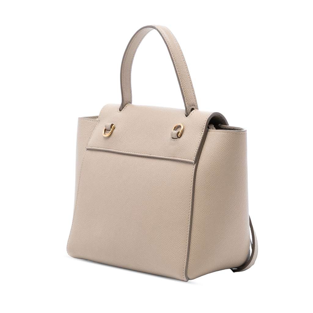 Celine Nano Grained Calfskin Belt Bag Beige Leather Good condition - Back View