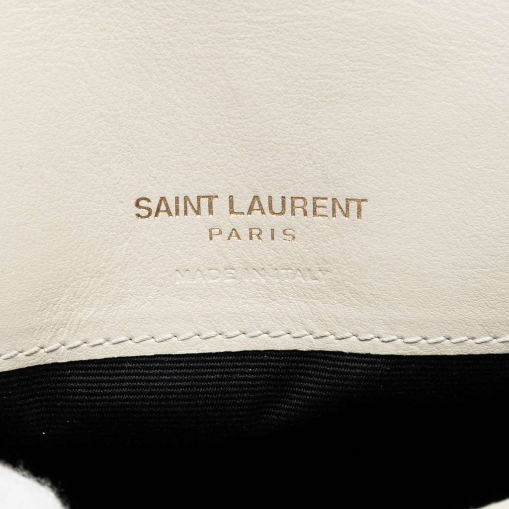 Saint Laurent Croc Embossed Leather Monogram Cassandre Crossbody White Leather Good condition - Box View