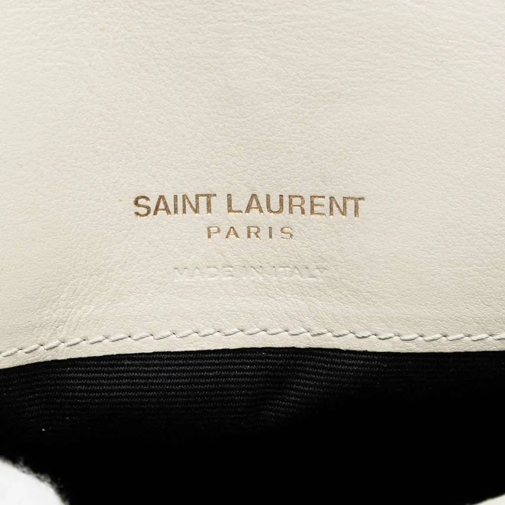 Saint Laurent Croc Embossed Leather Monogram Cassandre Crossbody White Leather Very good - Box View