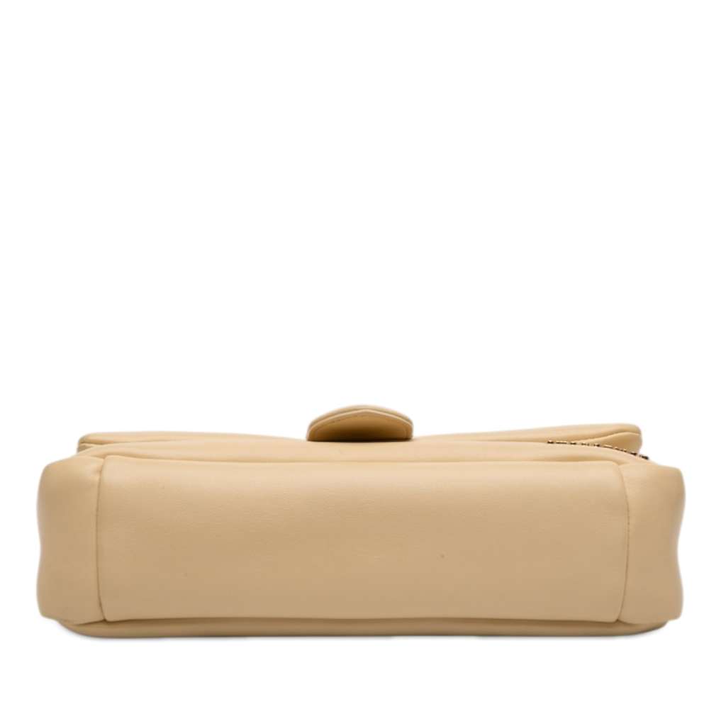Jacquemus Padded Lambskin Le Bambimou Satchel Beige Leather Good condition - Inside View