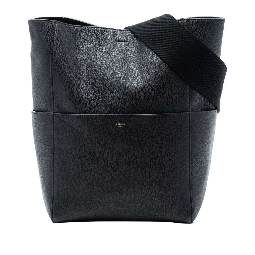 Celine Medium Leather Seau Sangle Bucket Bag