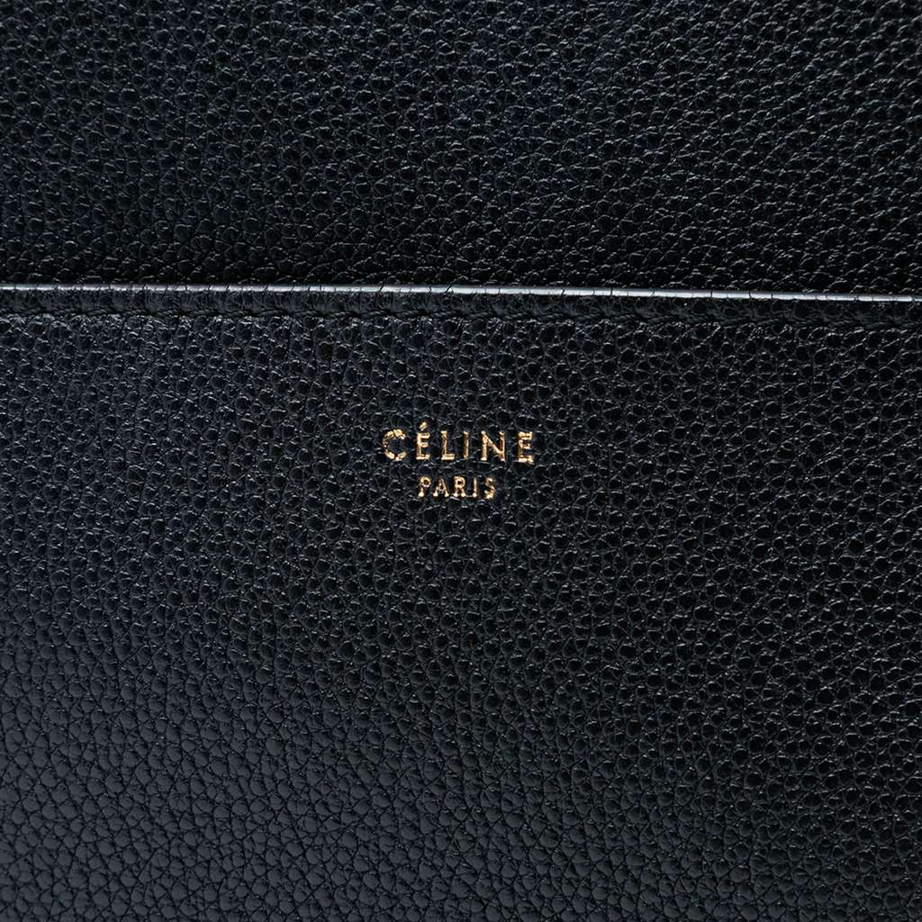 Celine Medium Leather Seau Sangle Bucket Bag Black Leather Good condition - Box View