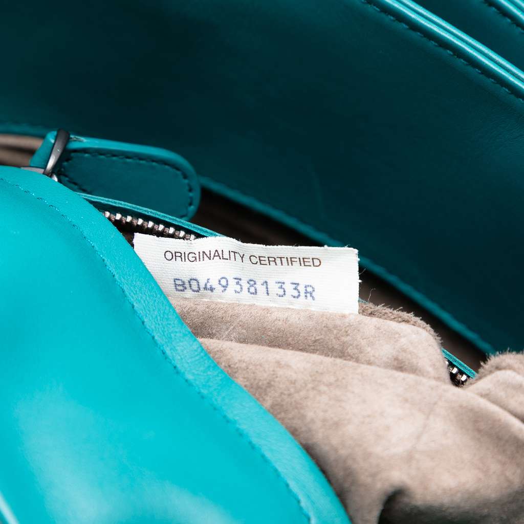 Bottega Veneta Small Nappa Intrecciato Roma Satchel Blue Leather Good condition - Box View