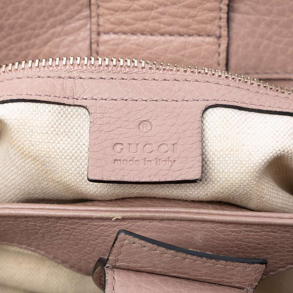 Gucci Small Calfskin Bamboo Shopper Satchel Pink Leather Good condition - Box View