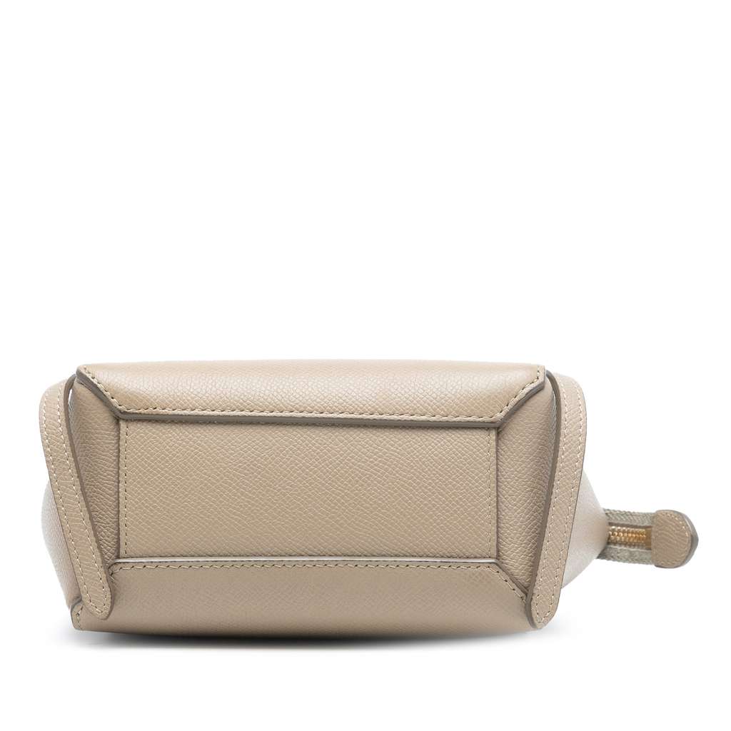 Celine Pico Grained Calfskin Belt Bag Beige Leather Good condition - Inside View