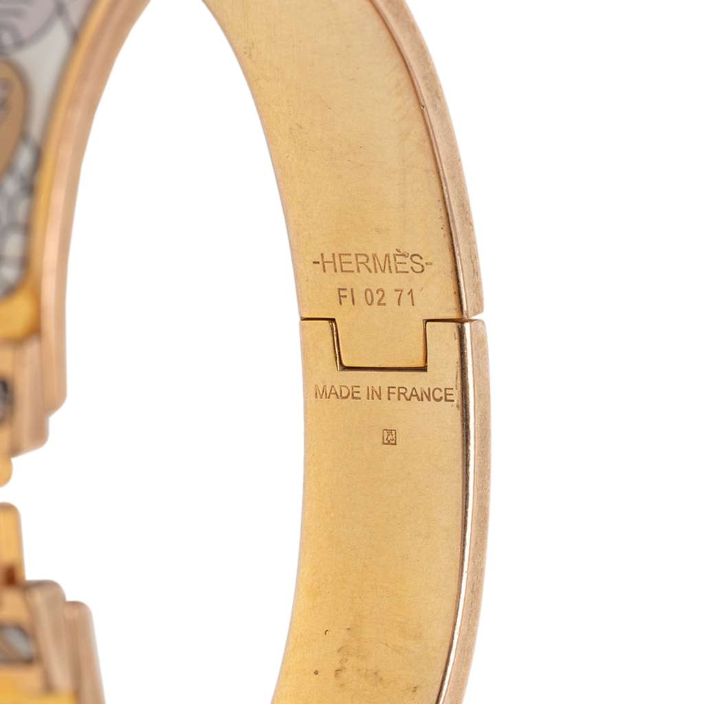 Hermès Narrow Enamel Cosmographia Universalis Clic H Bracelet PM Brown Very good condition - Box View