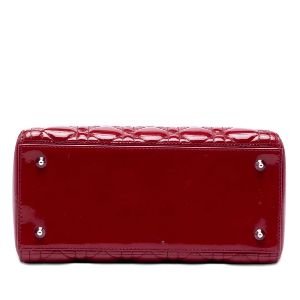 Dior Medium Patent Cannage Lady Dior Red Leather Very good condition - Inside View