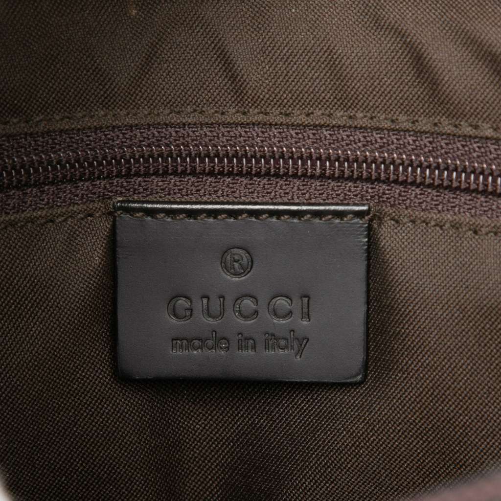 Gucci GG Nylon Bamboo Handbag Brown Very good condition - Box View