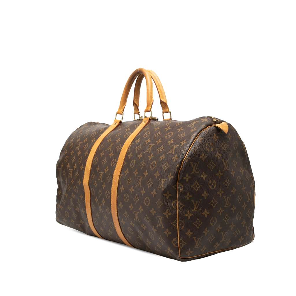 Louis Vuitton Monogram Keepall 55 Brown Good condition - Back View