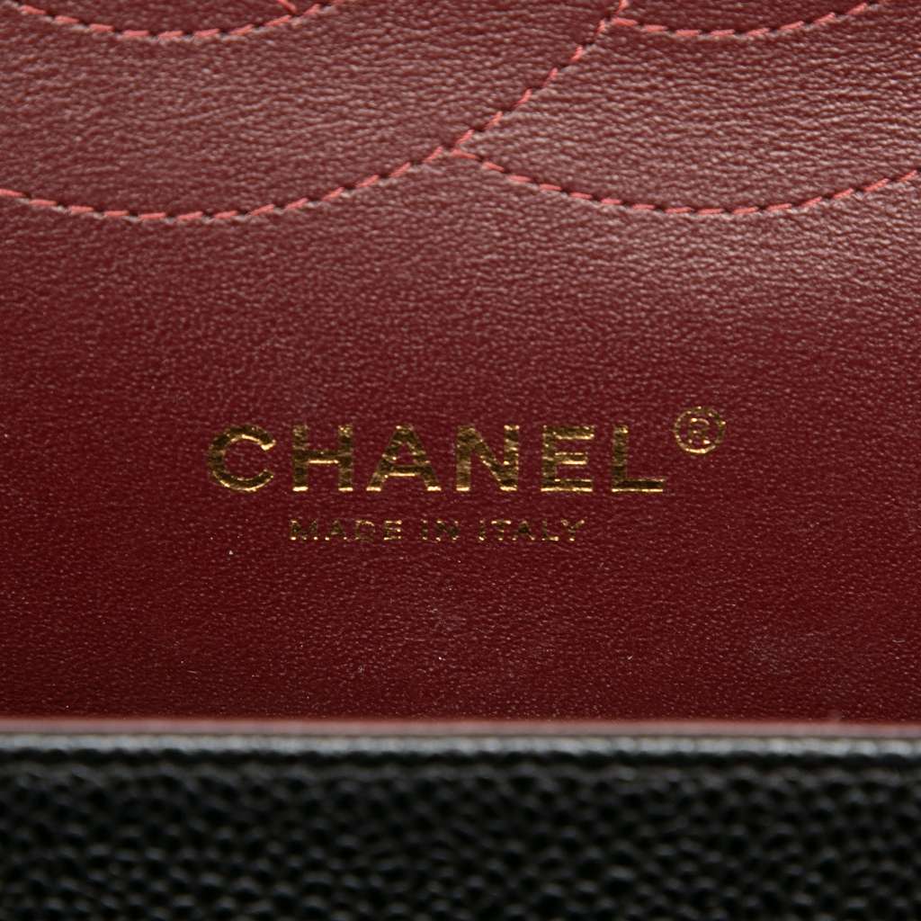 Chanel Jumbo Classic Caviar Double Flap Black Leather Very good condition - Box View