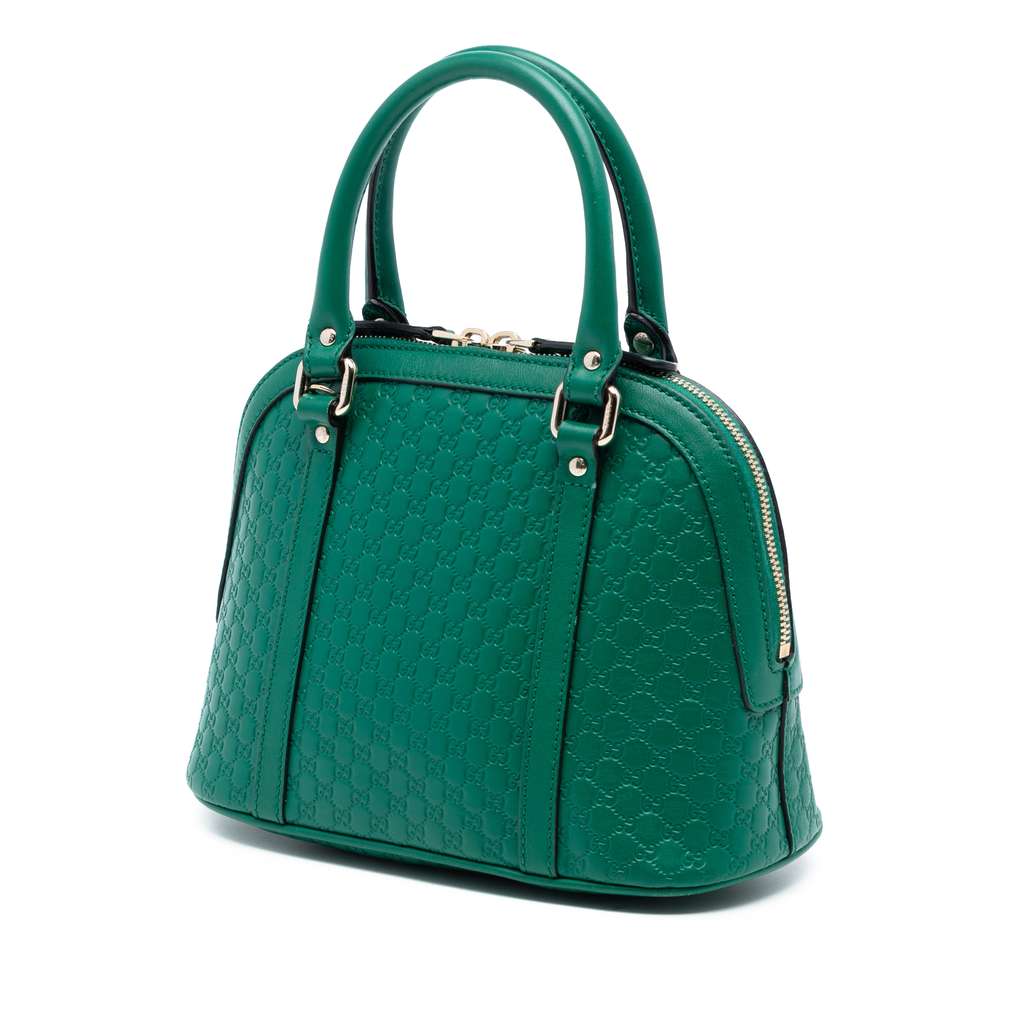 Gucci Mini Microguccissima Dome Satchel Green Leather Very good condition - Back View