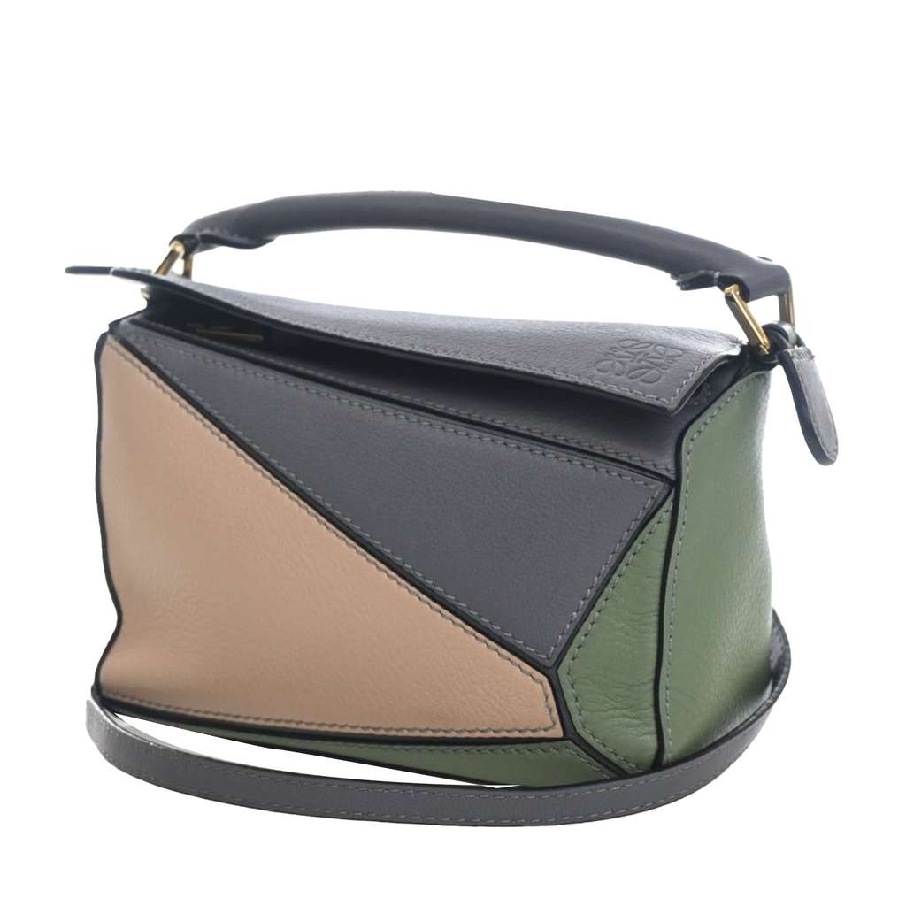 Loewe Mini Tricolor Calfskin Puzzle Satchel Grey Leather Very good condition - Inside View