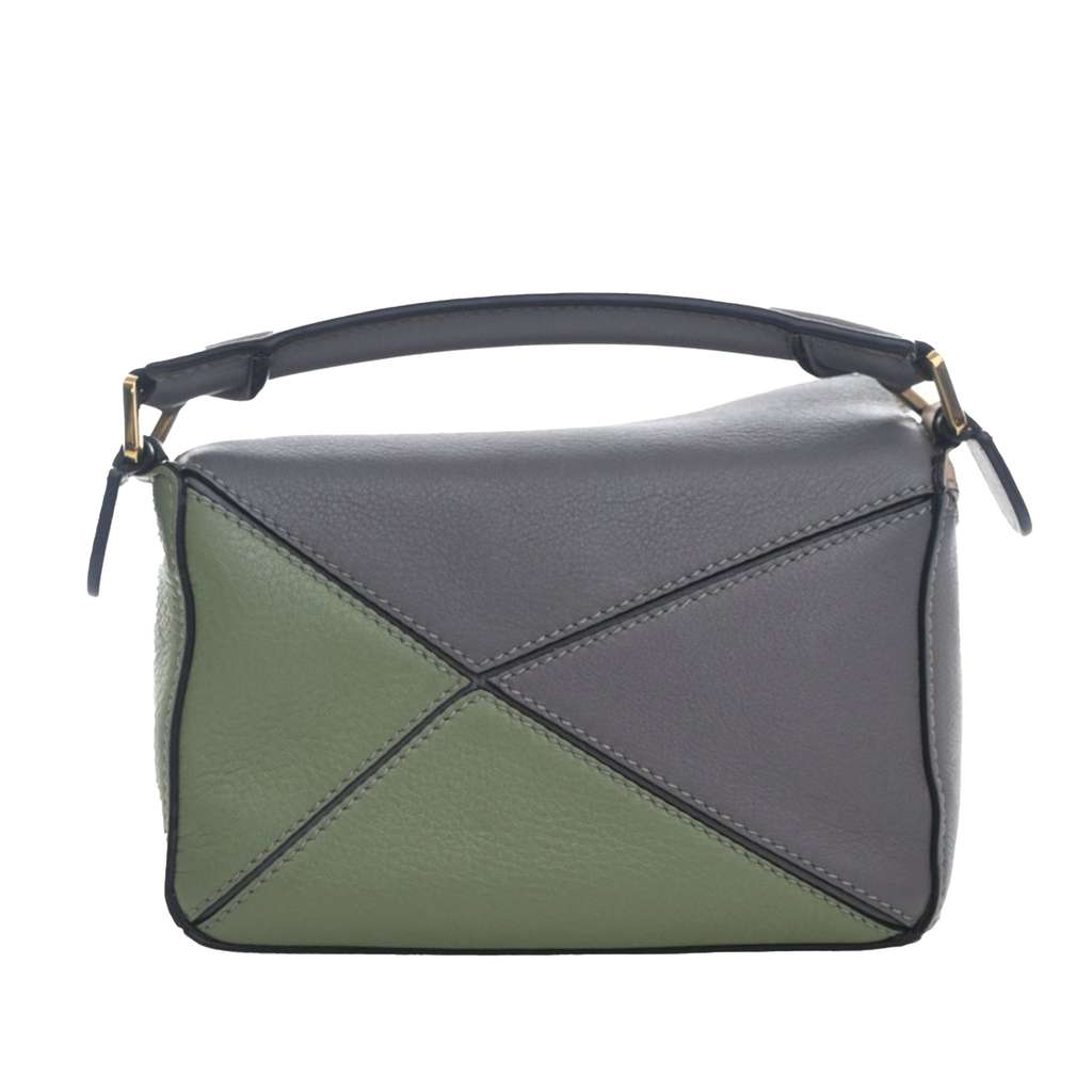 Loewe Mini Tricolor Calfskin Puzzle Satchel Grey Leather Very good condition - Model View