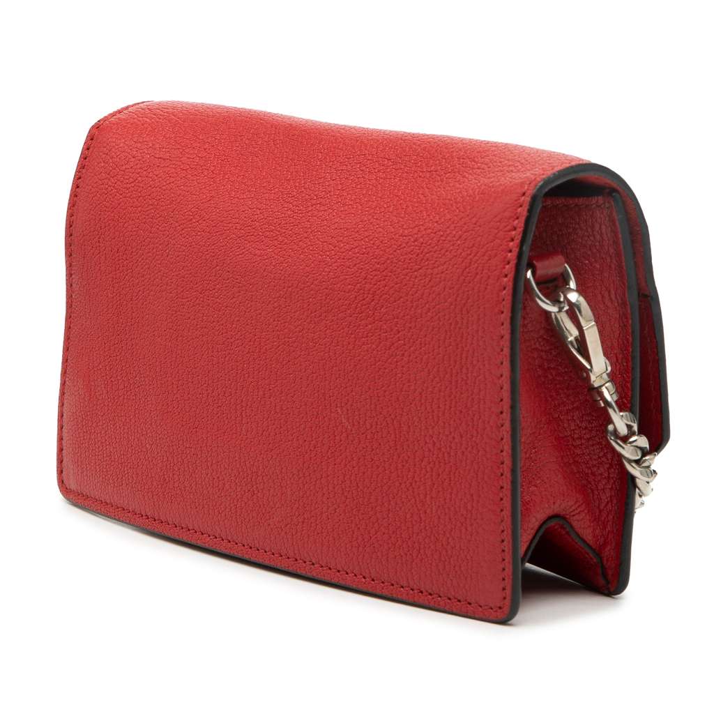 Miu Miu Goatskin Madras Miu Logo Crossbody Red Leather Very good condition - Back View