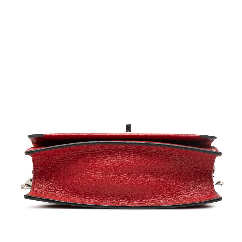 Miu Miu Goatskin Madras Miu Logo Crossbody Red Leather Very good condition - Inside View