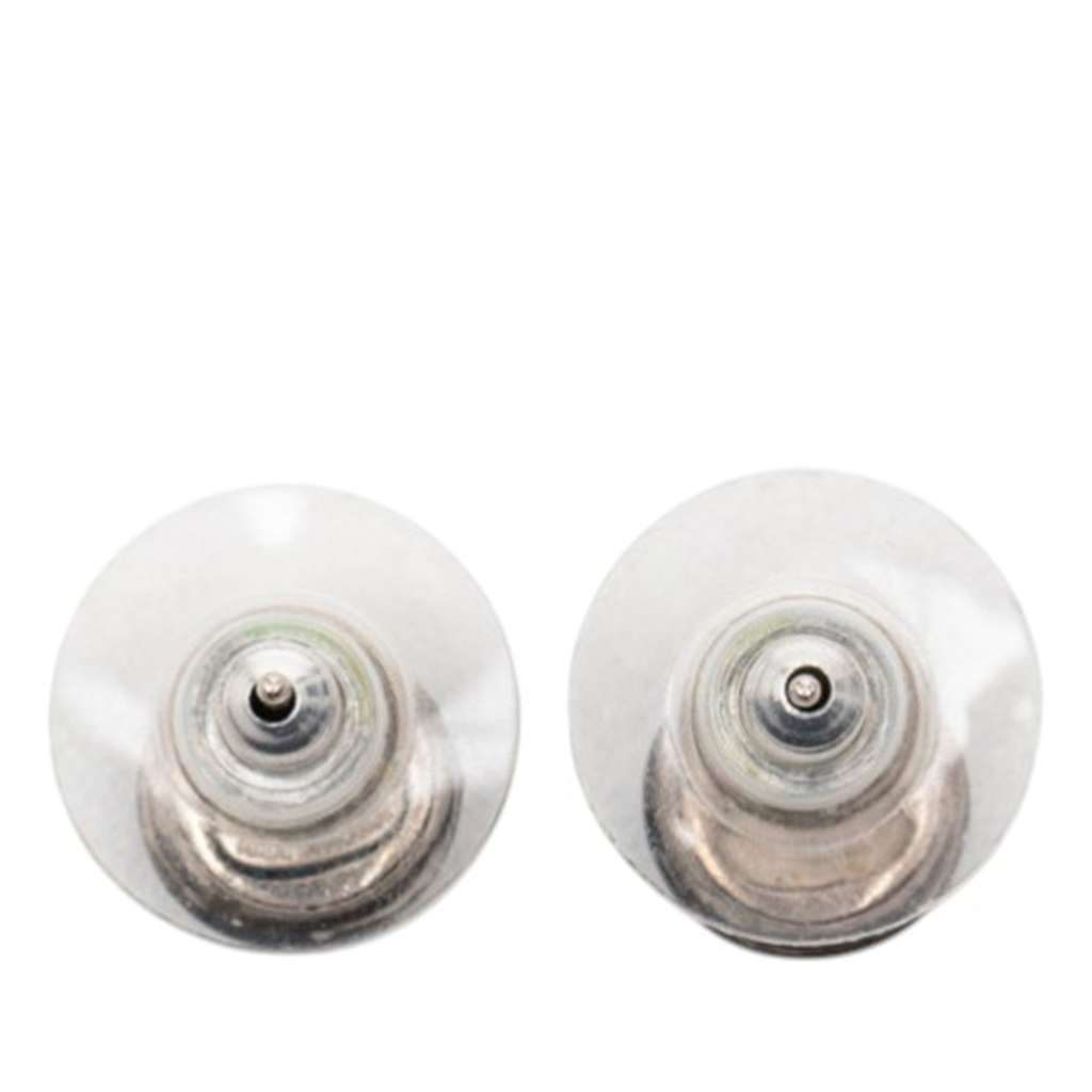 Chanel CC Resin Push Back Earrings Black Very good condition - Back View