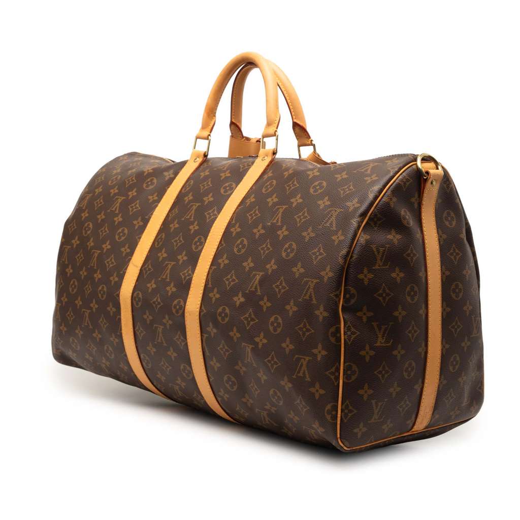Louis Vuitton Monogram Keepall Bandouliere 55 Brown Good condition - Back View