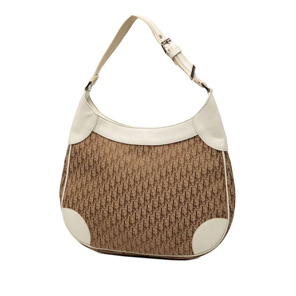 Dior Diorissimo Trotter Canvas Street Chic Shoulder Bag Beige Very good condition - Back View