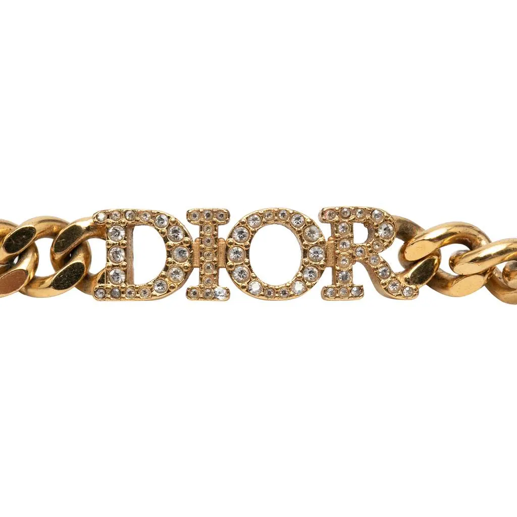 Dior Gold Plated Strass DioRevolution Choker Necklace Gold Metal Very good - Front View