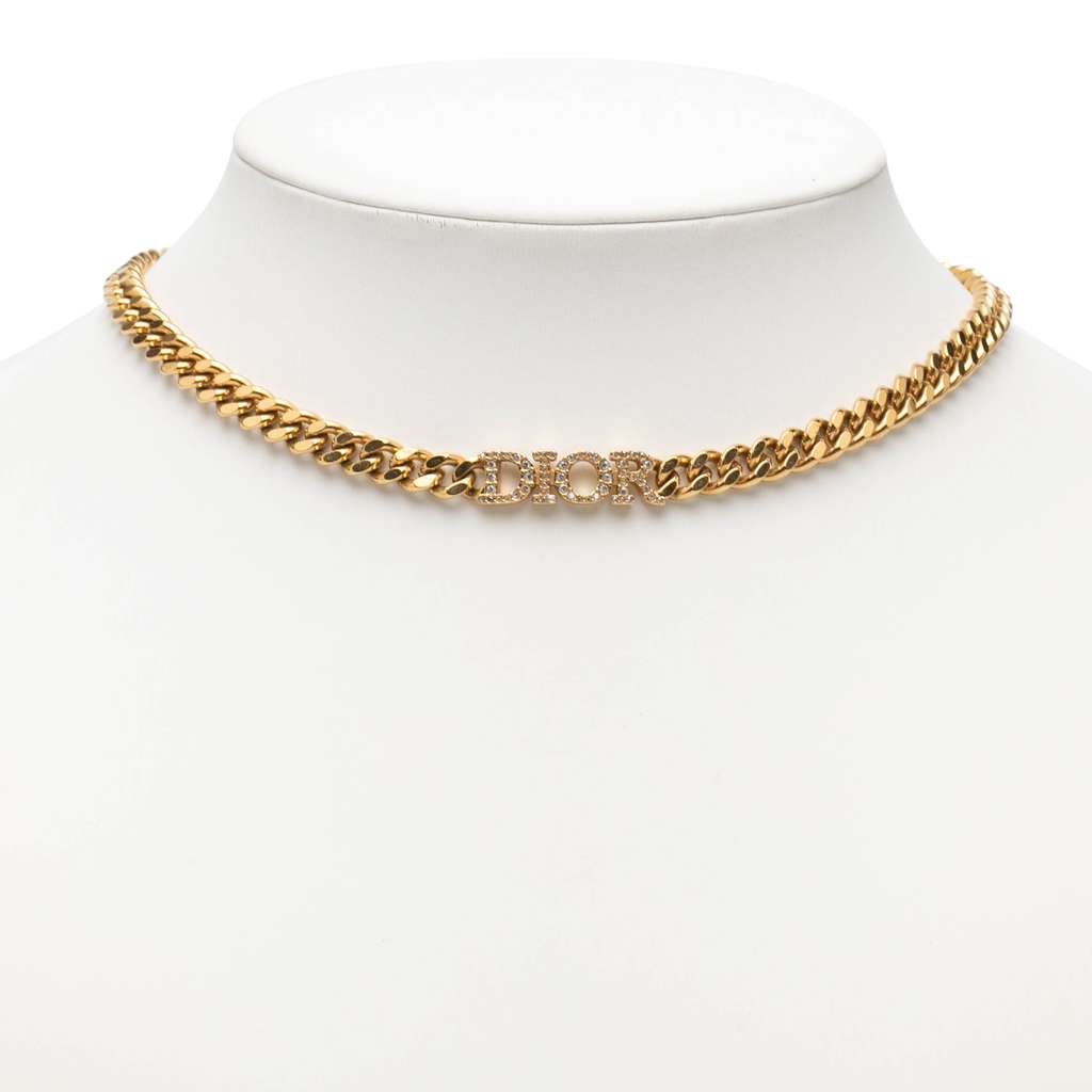 Dior Gold Plated Strass DioRevolution Choker Necklace Gold Metal Very good condition - Model View