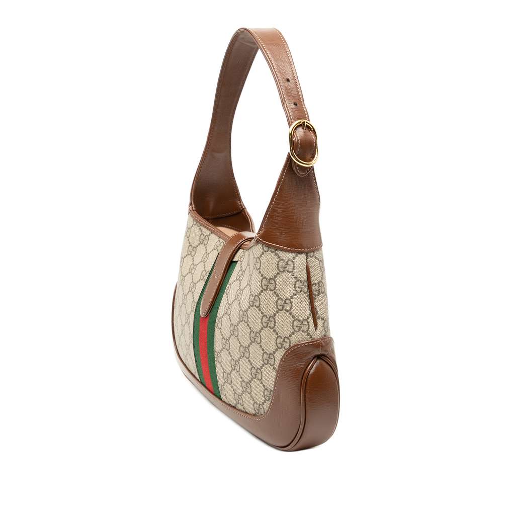Gucci Small GG Supreme Web Jackie 1961 Crossbody Beige Canvas Very good condition - Back View