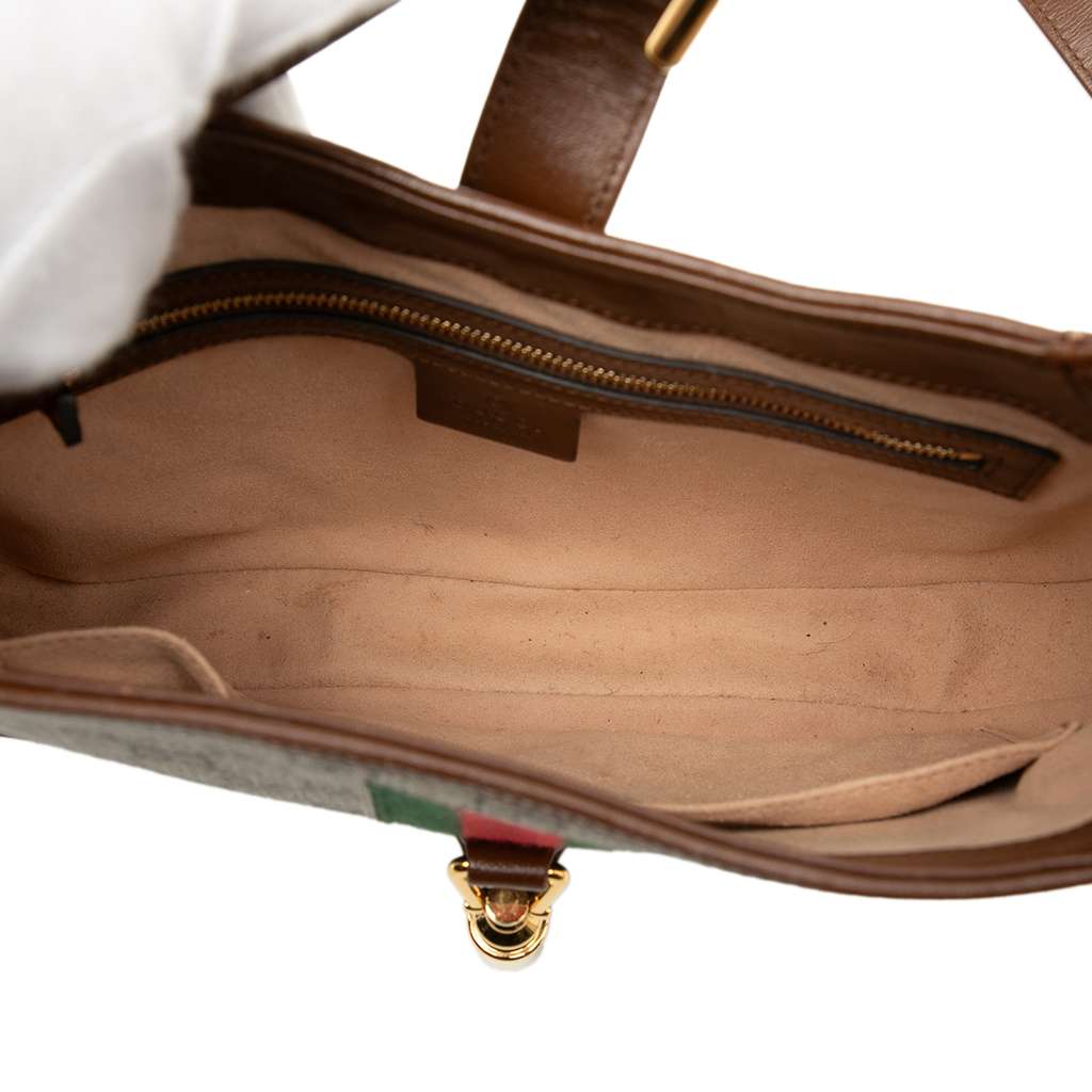 Gucci Small GG Supreme Web Jackie 1961 Crossbody Beige Canvas Very good condition - Model View