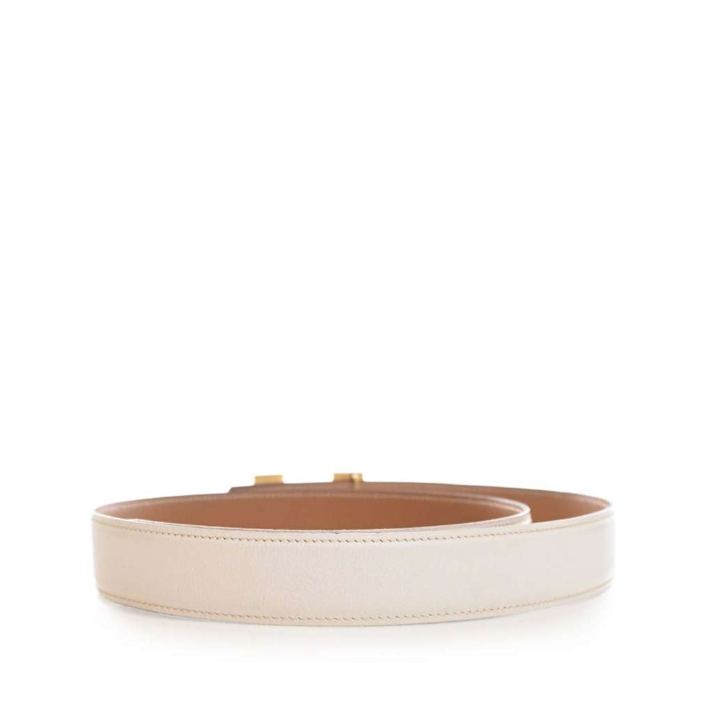 Hermès Epsom Constance H Reversible Belt White Leather Very good condition - Inside View