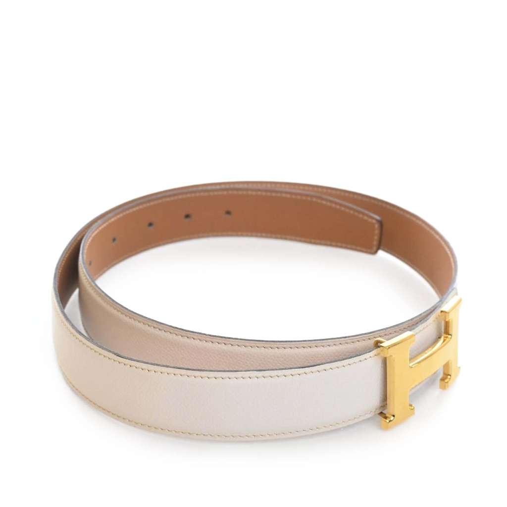 Hermès Epsom Constance H Reversible Belt White Leather Very good condition - Model View